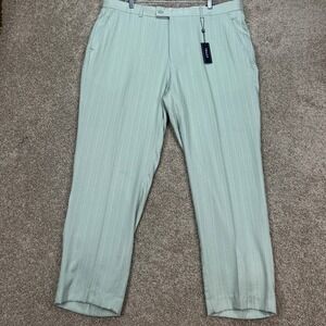 Trust Men's Mint Pinstripe Dress Pants‎ Light Green Trousers 42x30 NEW